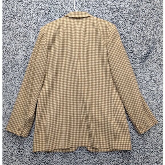 VTG Pendleton 100% Wool Blazer Size 12 Tall Academia Preppy Check Tweed Beige - Picture 2 of 16